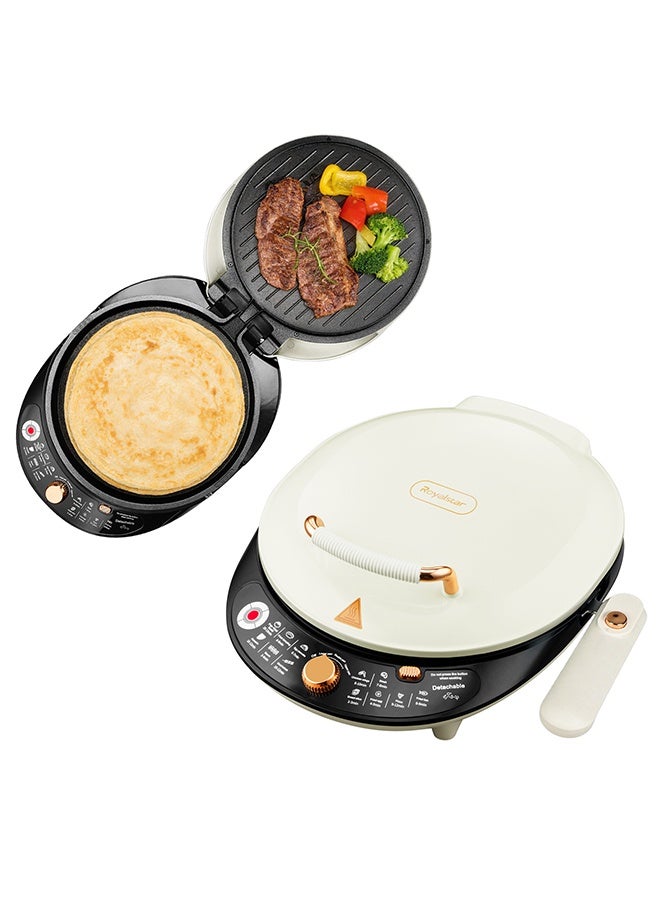 12inch Electric Grill Griddle with Non Stick Coating, 1850w Fast Heating,180° Lay-Flat Design, 3 Cooking Modes, Removable Baking Pan for BBQ, Bakery, Steak, Sandwich,Egg Pancake